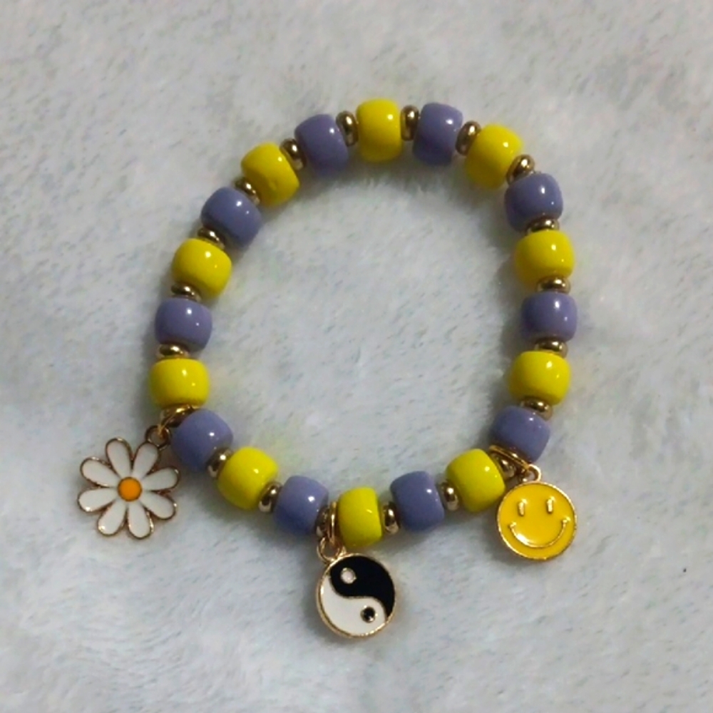 Colorful Beaded Charm Bracelet